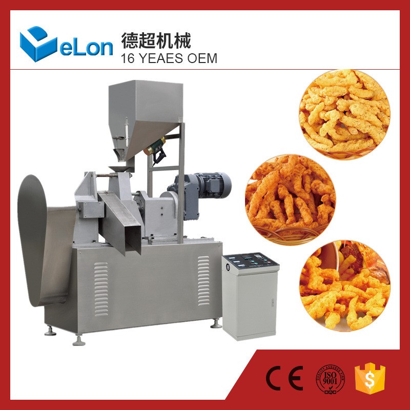 油炸型粟米條生產線 奇多食品加工設備 單螺桿膨化機 油炸設備