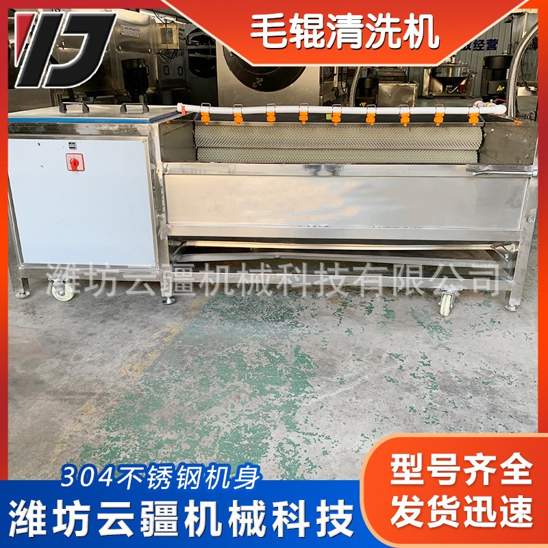 全自動毛輥清洗機 土豆芋頭山藥清洗去泥機 小龍蝦毛輥清洗設備