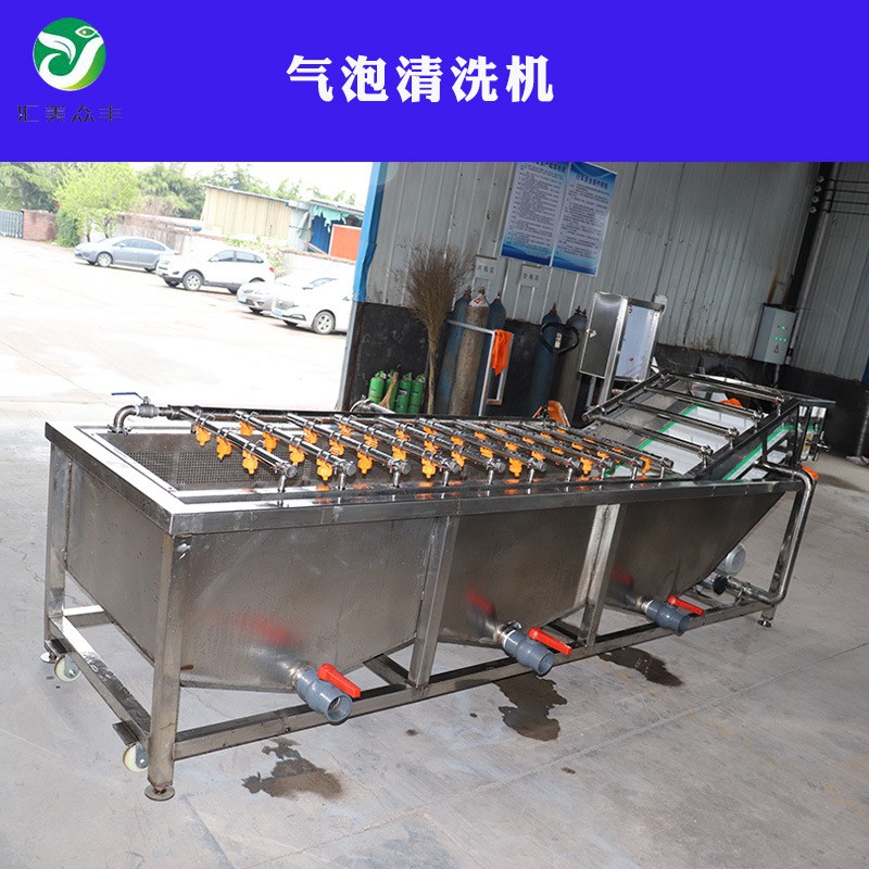 不銹鋼高壓噴淋自動輸送梅干菜酸菜無損氣泡清洗機多功能清洗機