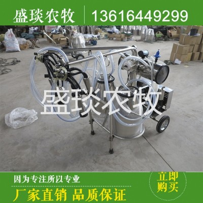 廠家供應(yīng)雙桶移動(dòng)式擠奶機(jī) 奶牛奶羊真空泵擠奶機(jī) YZX-2擠羊奶
