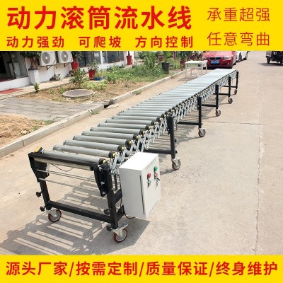 裝車卸貨神器動力滾筒伸縮線流水線爬坡輸送機(jī)物流商超卸貨神器