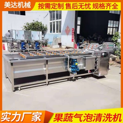 全自動商用果蔬清洗機(jī) 多功能水果氣泡清洗機(jī) 噴淋式蔬菜清洗機(jī)