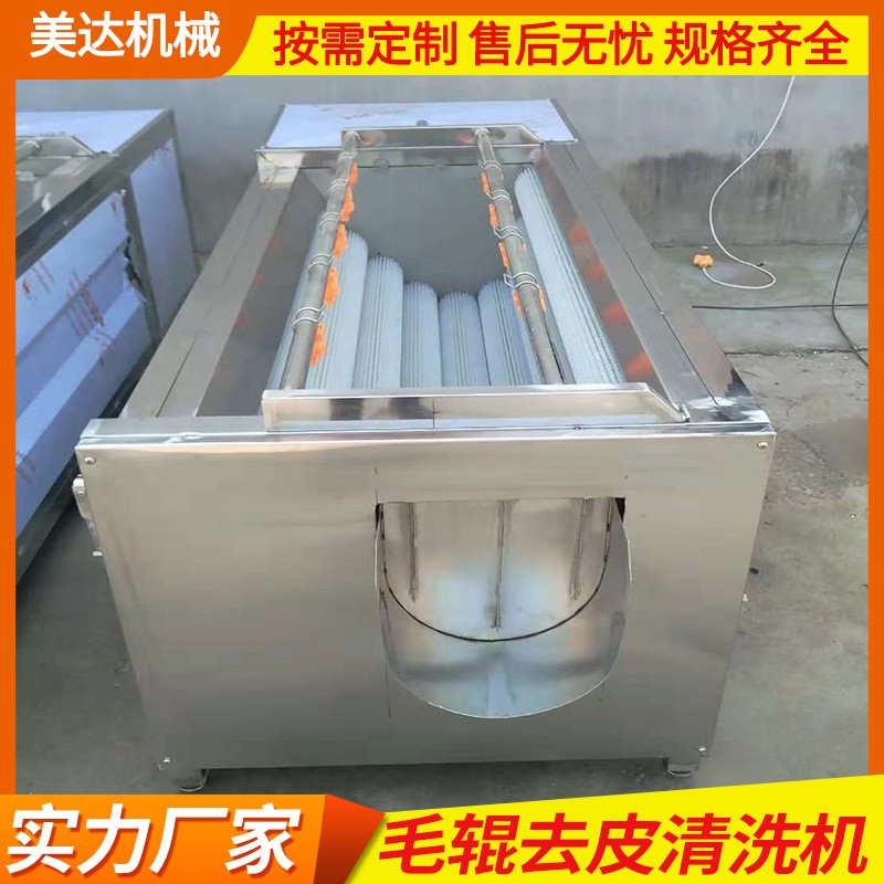 毛輥蘿卜清洗機 全自動凈菜毛輥脫皮機 土豆地瓜去皮清洗設(shè)備