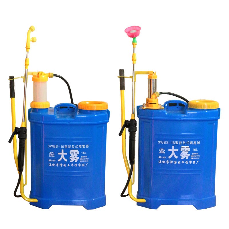 廠家批發(fā)手動噴霧器16L背負(fù)式打農(nóng)藥可兩用農(nóng)用雙管氣壓式噴霧器