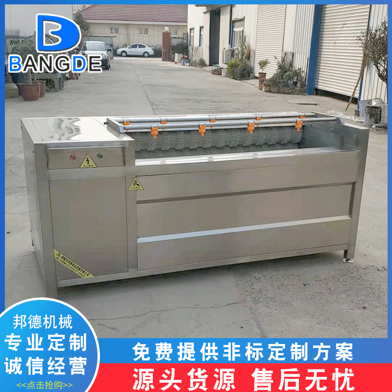 紅薯自動毛輥清洗機 根莖類泥沙去皮清洗設(shè)備 當歸凈菜毛輥脫皮機