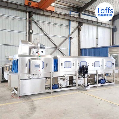 熱堿水去油污洗筐機(jī) 周轉(zhuǎn)筐高溫水沖洗烘干線 適用多種塑料筐托盤