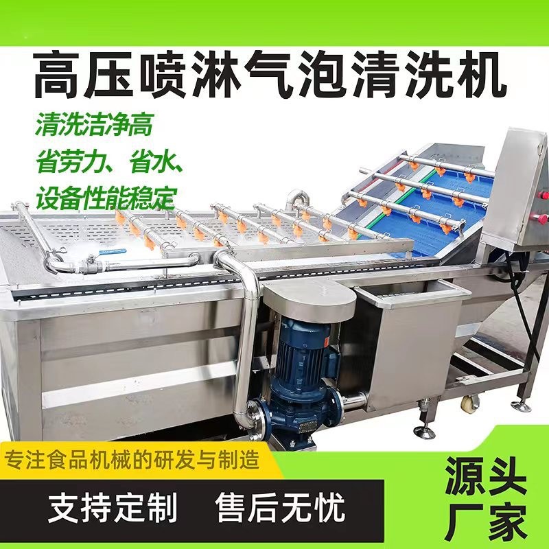 不銹鋼油菜噴淋清洗線 供應(yīng)香梨氣泡清洗流水線 肉類(lèi)清洗機(jī)設(shè)備