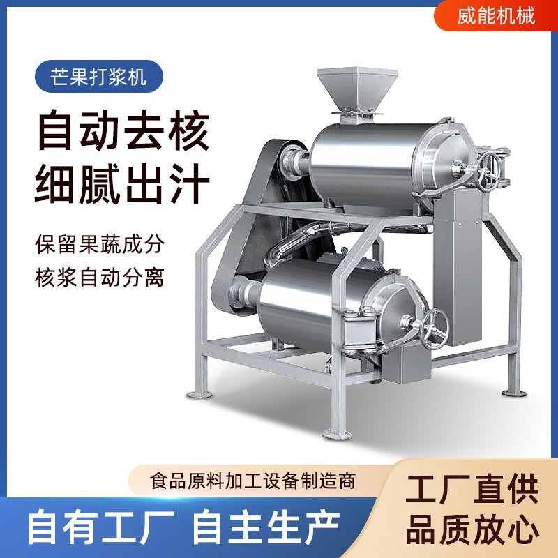 廠家直銷(xiāo)大型全不銹鋼工業(yè)商用紅棗芒果藍(lán)莓桑葚芒果去核打漿機(jī)